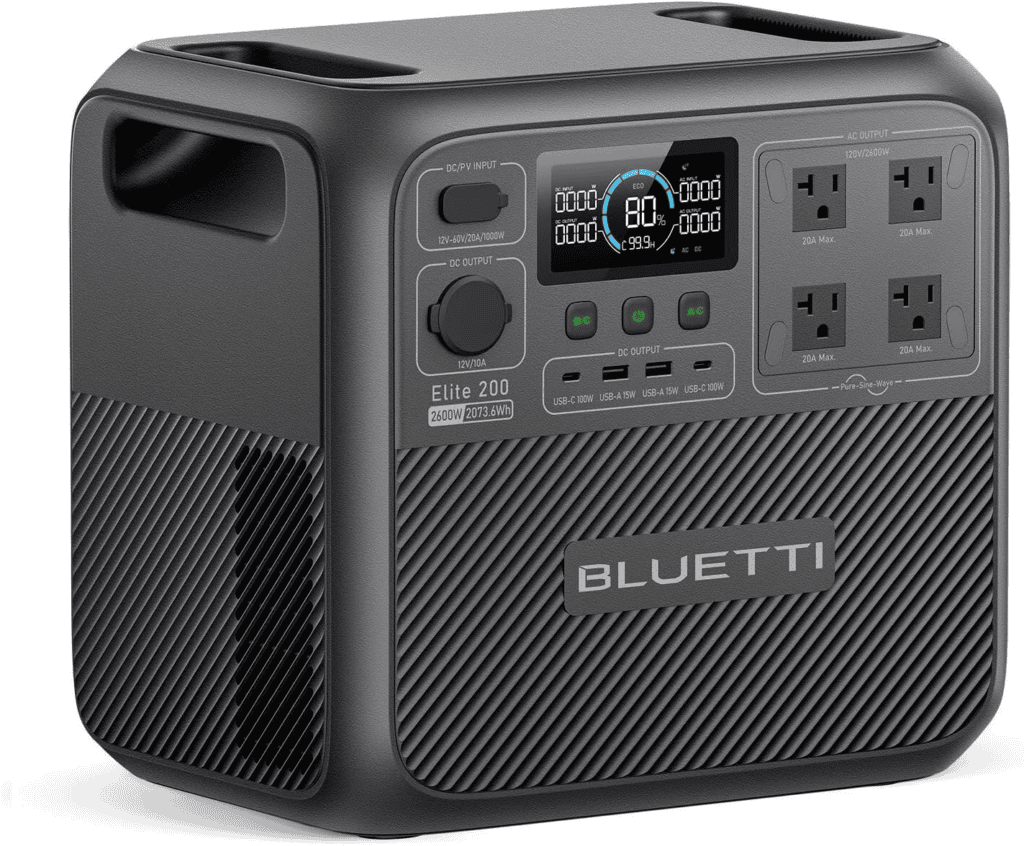BLUETTI Elite 200 V2 Portable Power Station 2073.6Wh 2600W Solar Generator